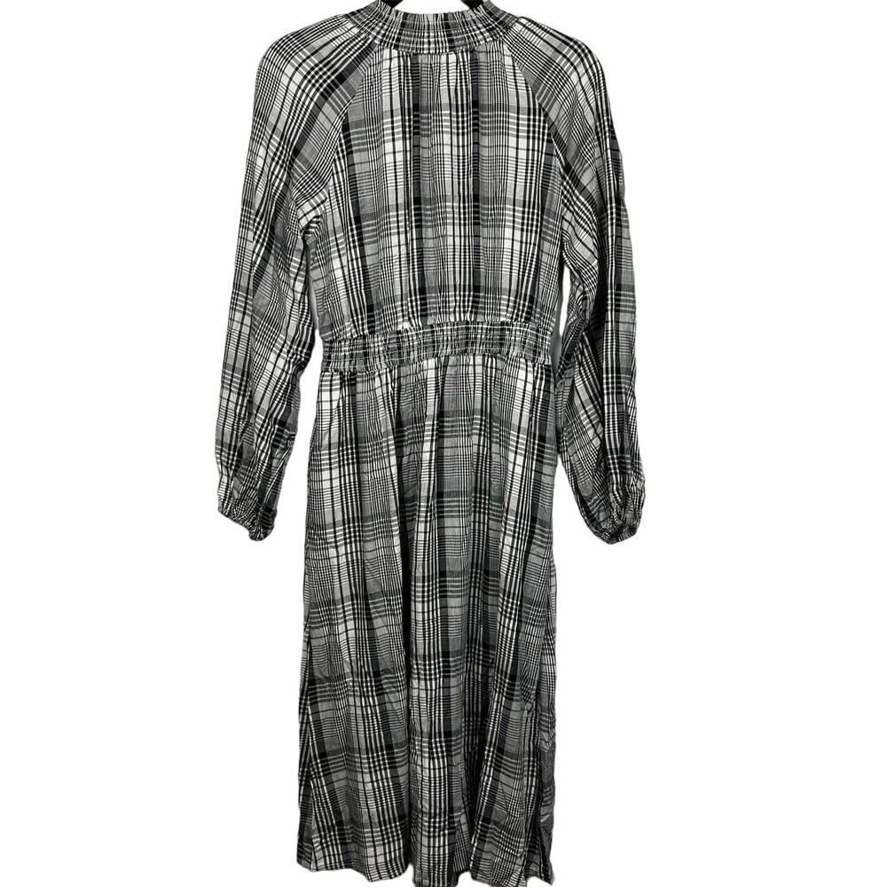 A New Day Women's Black Plaid Long Sleeve Smocked Dress - Size XS - NWT